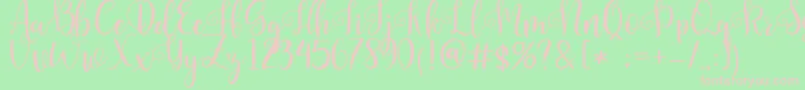 Pretty Queen Font – Pink Fonts on Green Background