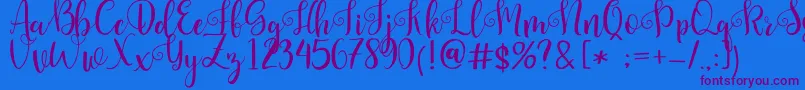 Pretty Queen Font – Purple Fonts on Blue Background