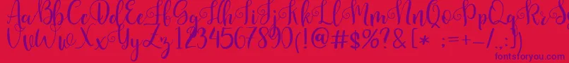 Pretty Queen Font – Purple Fonts on Red Background