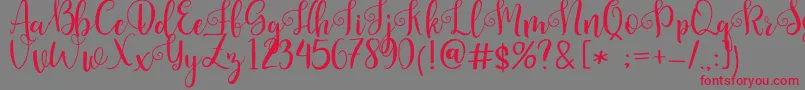 Pretty Queen Font – Red Fonts on Gray Background