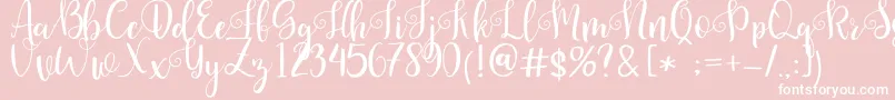 Pretty Queen Font – White Fonts on Pink Background