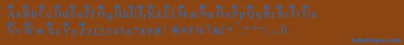 Ferretsrtopscapitals Font – Blue Fonts on Brown Background