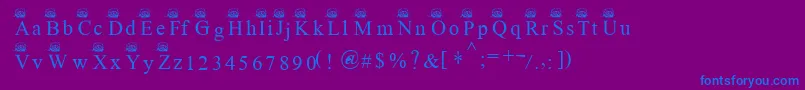 Ferretsrtopscapitals Font – Blue Fonts on Purple Background