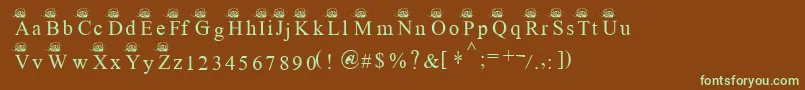 Ferretsrtopscapitals Font – Green Fonts on Brown Background