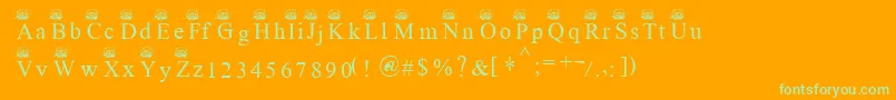 Ferretsrtopscapitals Font – Green Fonts on Orange Background