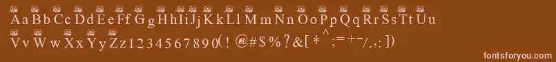 Ferretsrtopscapitals Font – Pink Fonts on Brown Background