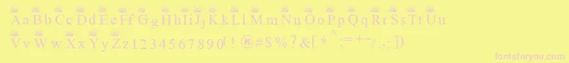Ferretsrtopscapitals Font – Pink Fonts on Yellow Background