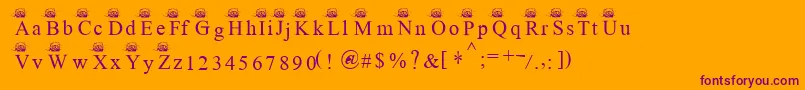Шрифт Ferretsrtopscapitals – фиолетовые шрифты на оранжевом фоне
