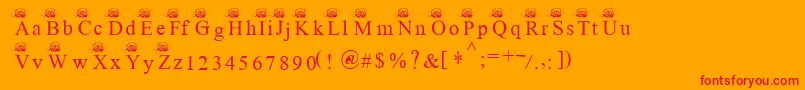 Ferretsrtopscapitals Font – Red Fonts on Orange Background