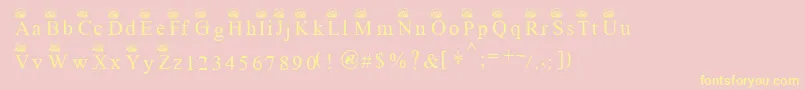 Ferretsrtopscapitals Font – Yellow Fonts on Pink Background
