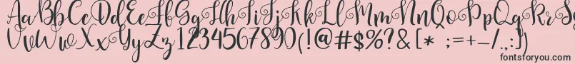 Pretty Queen Font – Black Fonts on Pink Background