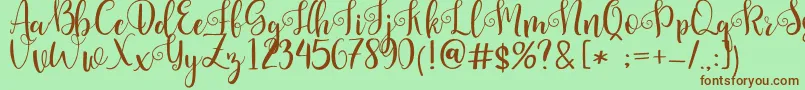 Шрифт Pretty Queen – коричневые шрифты на зелёном фоне