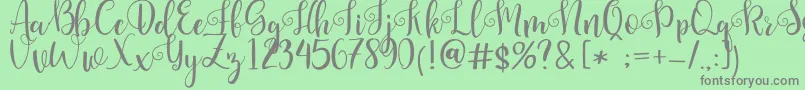 Pretty Queen Font – Gray Fonts on Green Background