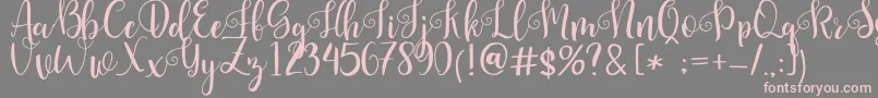 Pretty Queen Font – Pink Fonts on Gray Background