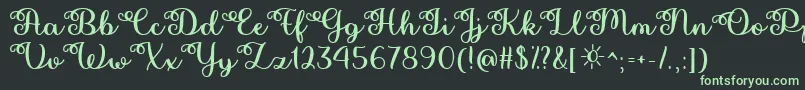 Pretty Summer   Font – Green Fonts on Black Background