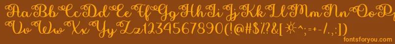 Pretty Summer   Font – Orange Fonts on Brown Background