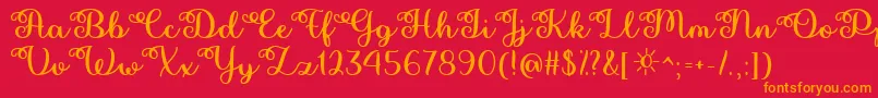 Pretty Summer   Font – Orange Fonts on Red Background