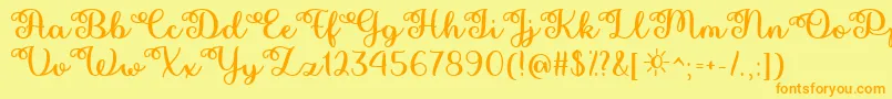 Pretty Summer   Font – Orange Fonts on Yellow Background