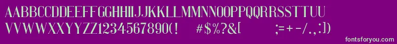 Pretty Woman Serif Font – Green Fonts on Purple Background