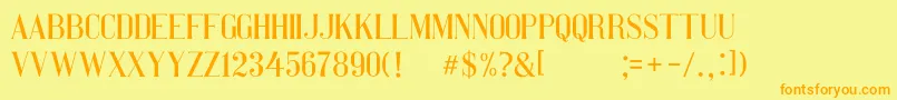 Police Pretty Woman Serif – polices orange sur fond jaune