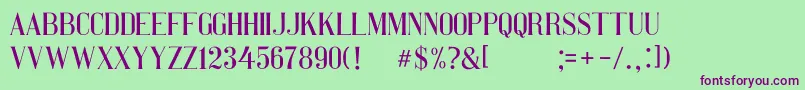 Police Pretty Woman Serif – polices violettes sur fond vert
