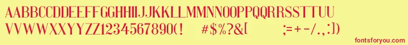 Pretty Woman Serif Font – Red Fonts on Yellow Background