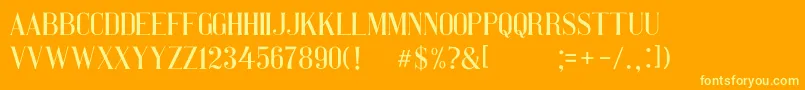 Czcionka Pretty Woman Serif – żółte czcionki na pomarańczowym tle
