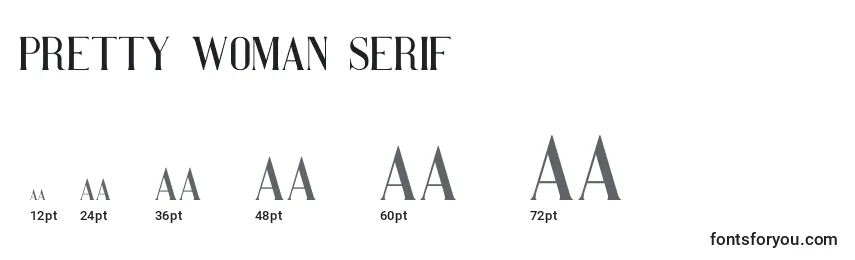 Размеры шрифта Pretty Woman Serif