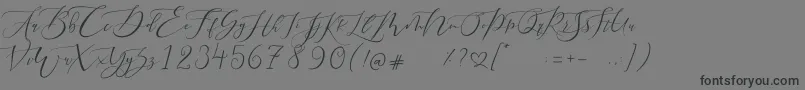 フォントPretty Women script – 黒い文字の灰色の背景