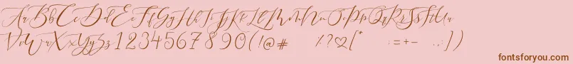 Fonte Pretty Women script – fontes marrons em um fundo rosa