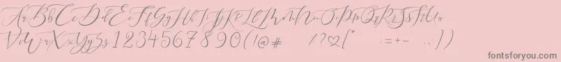 フォントPretty Women script – ピンクの背景に灰色の文字