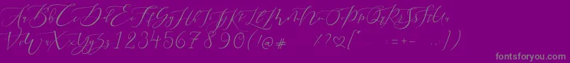 Pretty Women script-Schriftart – Graue Schriften auf violettem Hintergrund