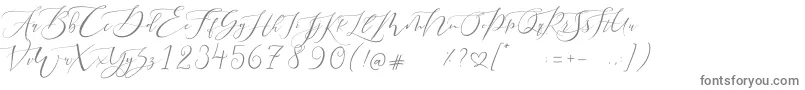 フォントPretty Women script – 白い背景に灰色の文字