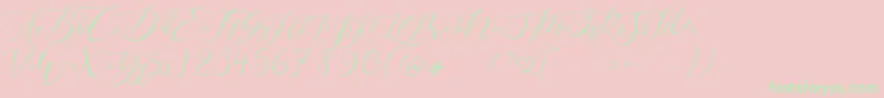 Pretty Women script-Schriftart – Grüne Schriften auf rosa Hintergrund