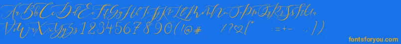 Fonte Pretty Women script – fontes laranjas em um fundo azul