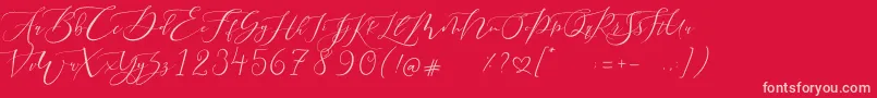 Pretty Women script-Schriftart – Rosa Schriften auf rotem Hintergrund