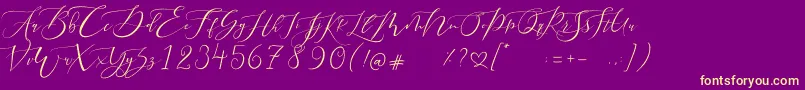 fuente Pretty Women script – Fuentes Amarillas Sobre Fondo Morado