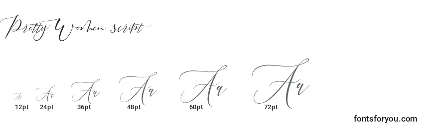 Pretty Women script Font Sizes