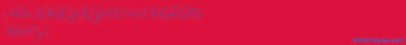 Prettygirlfree Font – Blue Fonts on Red Background