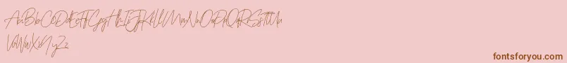 Prettygirlfree-Schriftart – Braune Schriften auf rosa Hintergrund