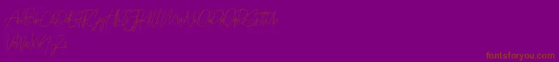 Prettygirlfree Font – Brown Fonts on Purple Background