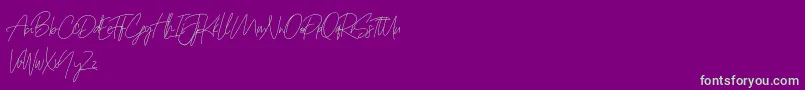 Prettygirlfree Font – Green Fonts on Purple Background
