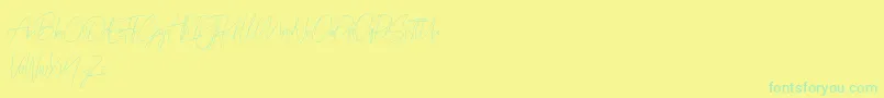 Prettygirlfree Font – Green Fonts on Yellow Background