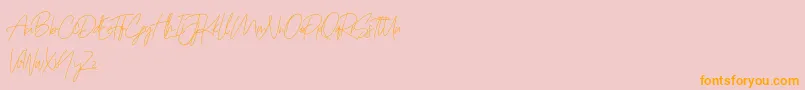 Prettygirlfree Font – Orange Fonts on Pink Background