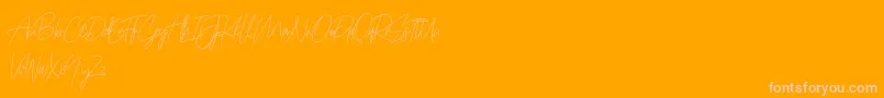 Prettygirlfree Font – Pink Fonts on Orange Background