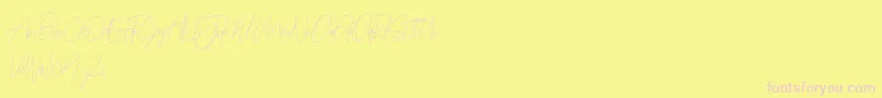 Prettygirlfree Font – Pink Fonts on Yellow Background
