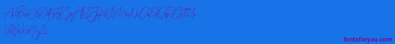 Prettygirlfree Font – Purple Fonts on Blue Background