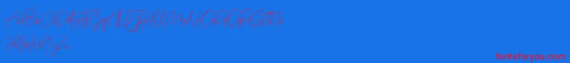 Prettygirlfree Font – Red Fonts on Blue Background