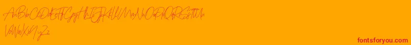 Prettygirlfree Font – Red Fonts on Orange Background