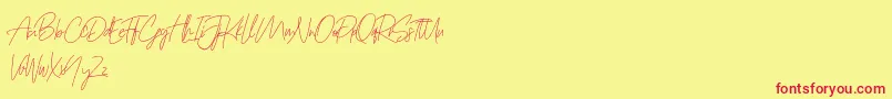 Prettygirlfree Font – Red Fonts on Yellow Background